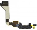 iPhone 4S systmov Konektor + flex kbel Black + mikrofn