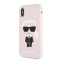 Karl Lagerfeld Iconic Bull Body siliknov puzdro pre iPhone X/XS Pink