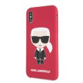 Karl Lagerfeld Iconic Bull Body siliknov puzdro pre iPhone X/XS Red