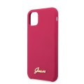 Guess Silicone Vintage zadn kryt pre iPhone 11 Burgundy (EU Blister)
