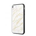 Guess Glitter Marble kryt pre iPhone 7/8/SE2020 White Gold