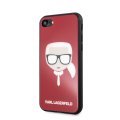 Karl Lagerfeld Head Glitter kryt pre iPhone 7/8 Red