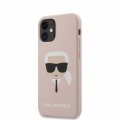 Karl Lagerfeld Head siliknov kryt pre iPhone 12 mini 5.4 Light Pink