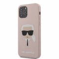 Karl Lagerfeld Head siliknov kryt pre iPhone 12/12 Pro 6.1 Light Pink