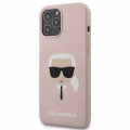 Karl Lagerfeld Head siliknov kryt/puzdro pre iPhone 12 Pro Max 6.7 Light Pink