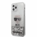 Karl Lagerfeld Liquid Glitter Iconic kryt pre iPhone 12 mini 5.4 Silver