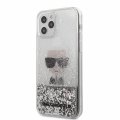 Karl Lagerfeld Liquid Glitter Iconic kryt pre iPhone 12/12 Pro 6.1 Silver