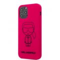 Karl Lagerfeld Iconic Outline siliknov kryt pre iPhone 12/12 Pro 6.1 Pink
