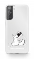 Karl Lagerfeld PC/TPU Choupette Eats kryt pre Samsung Galaxy S21+ Transparent