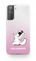 Karl Lagerfeld PC/TPU Choupette Eats kryt pre Samsung Galaxy S21 Gradient Pink