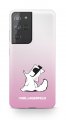 Karl Lagerfeld PC/TPU Choupette Eats kryt pre Samsung Galaxy S21 Ultra Gradient Pink