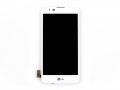 LG K8 K350 LCD displej + dotyk + predn kryt biely